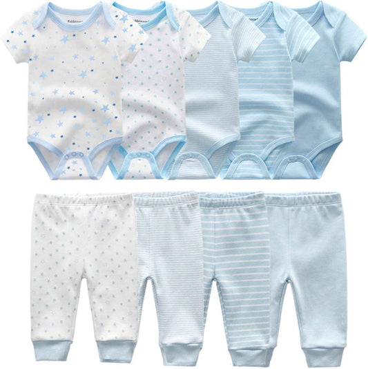 Unisex Newborn Baby Short-Sleeve Bodysuit Baby Layette Essentials Giftset Clothing Set