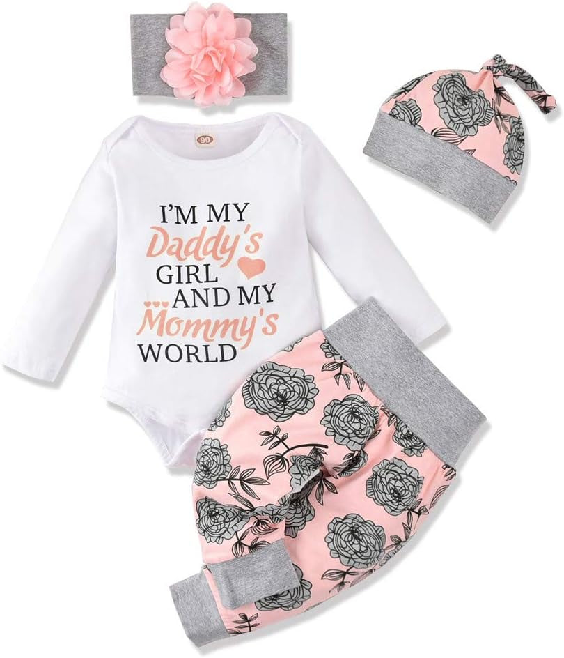 Newborn Infant Baby Girl Clothes Fall Winter Outfits Infant Romper Pants Cute Baby Girls Clothes